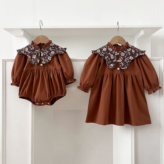 Arrival Spring Baby Kids Girls Vintage Floral Pattern Long Sleeves Onesies and Dress – Princess Sister Matching Set, MyKids-USA®, Baby & Toddler Outfits, MyKids-USA -  -  -  -  -  -  - 