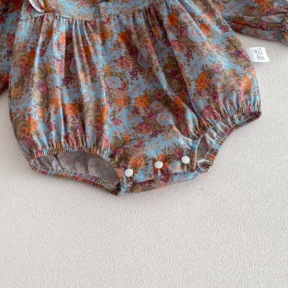 Spring and Autumn Arrival Baby Girls Long Sleeves Vintage Floral Bodysuit