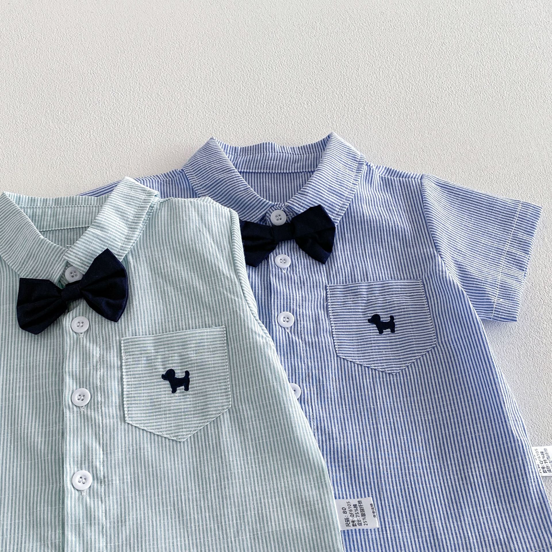 Summer Baby Kids Boys Short Sleeves Striped Shirt and Plain Shorts Clothing Set, MyKids-USA®, Baby & Children's Outfits, MyKids-USA -  -  -  -  -  -  - .