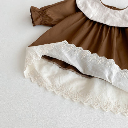 Autumn Baby Kids Girls Color Patchwork Long-sleeved Onesies and Dress – Princess Sister Matching Set, MyKids-USA®, Baby & Toddler Dresses, MyKids-USA -  -  -  -  -  -  - 