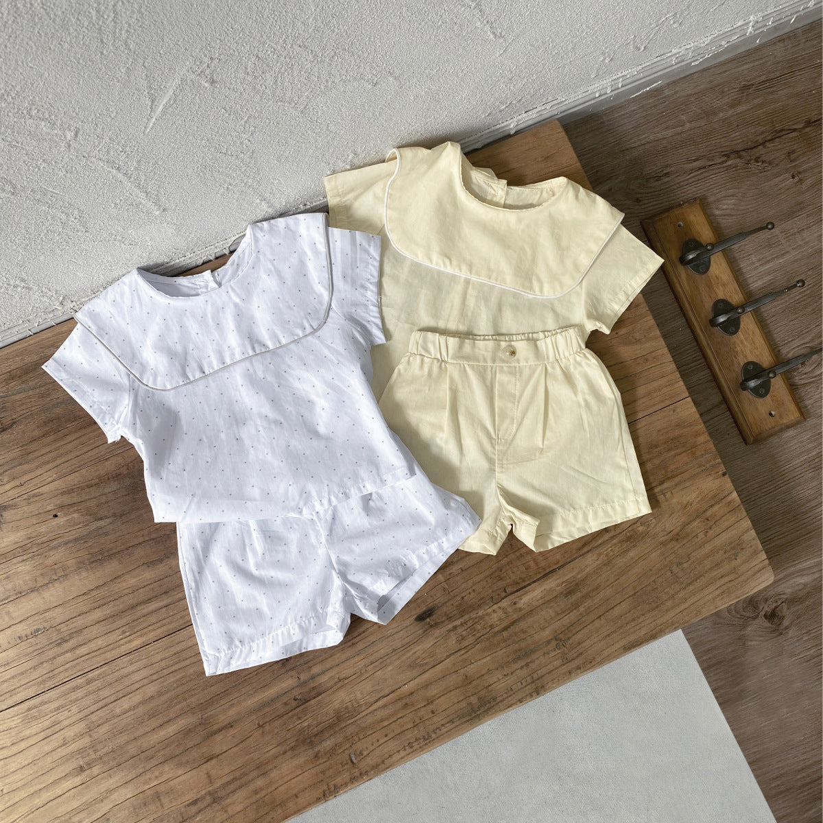 Arrival Summer Baby Kids Short Sleeves Cute Top and Shorts Fashion Clothing Set