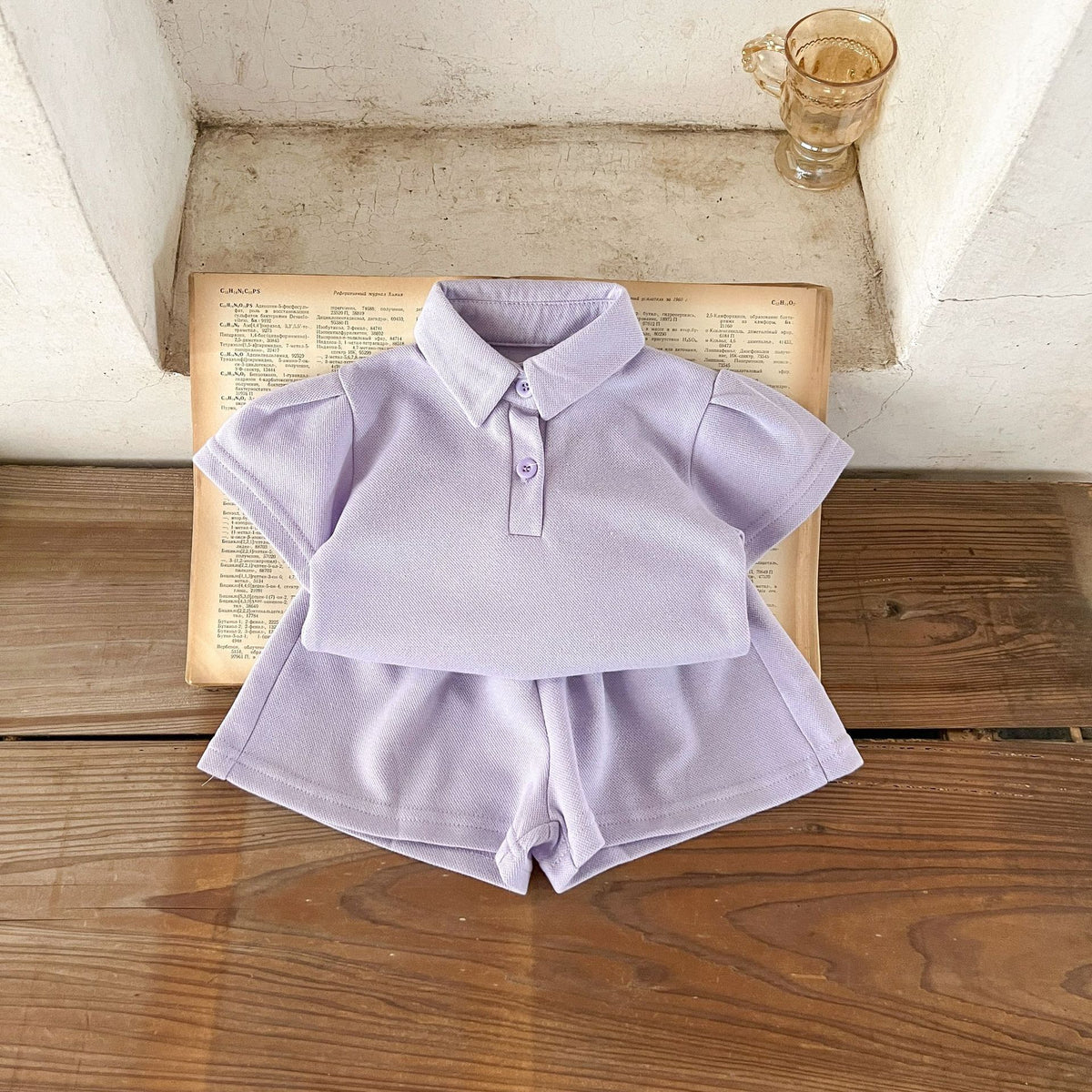 Baby Solid Color Polo Neck Summer Clothing Sets, MyKids-USA®, Baby & Toddler Outfits, MyKids-USA - Size/Age - 73 (6-9M) - Color - Purple -  -  - JM2306042345-C.