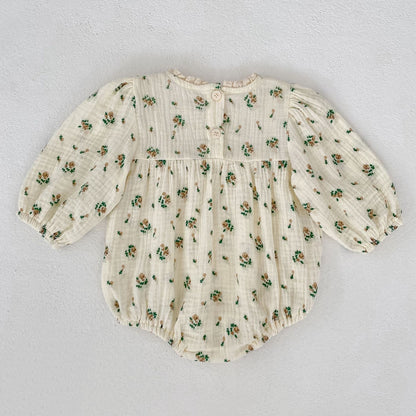 Autumn Arrival Baby Girls French-style Floral Long-sleeved Onesies and Dress – Princess Sister Matching Set, MyKids-USA®, Baby & Toddler Dresses, MyKids-USA -  -  -  -  -  -  - 