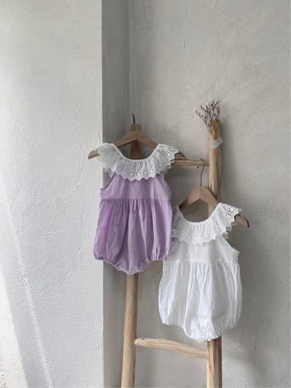MyKids-USA® Summer Arrival Baby Girls Sleeveless Cute Flowers Hollow-out Pattern Collar Bodysuit