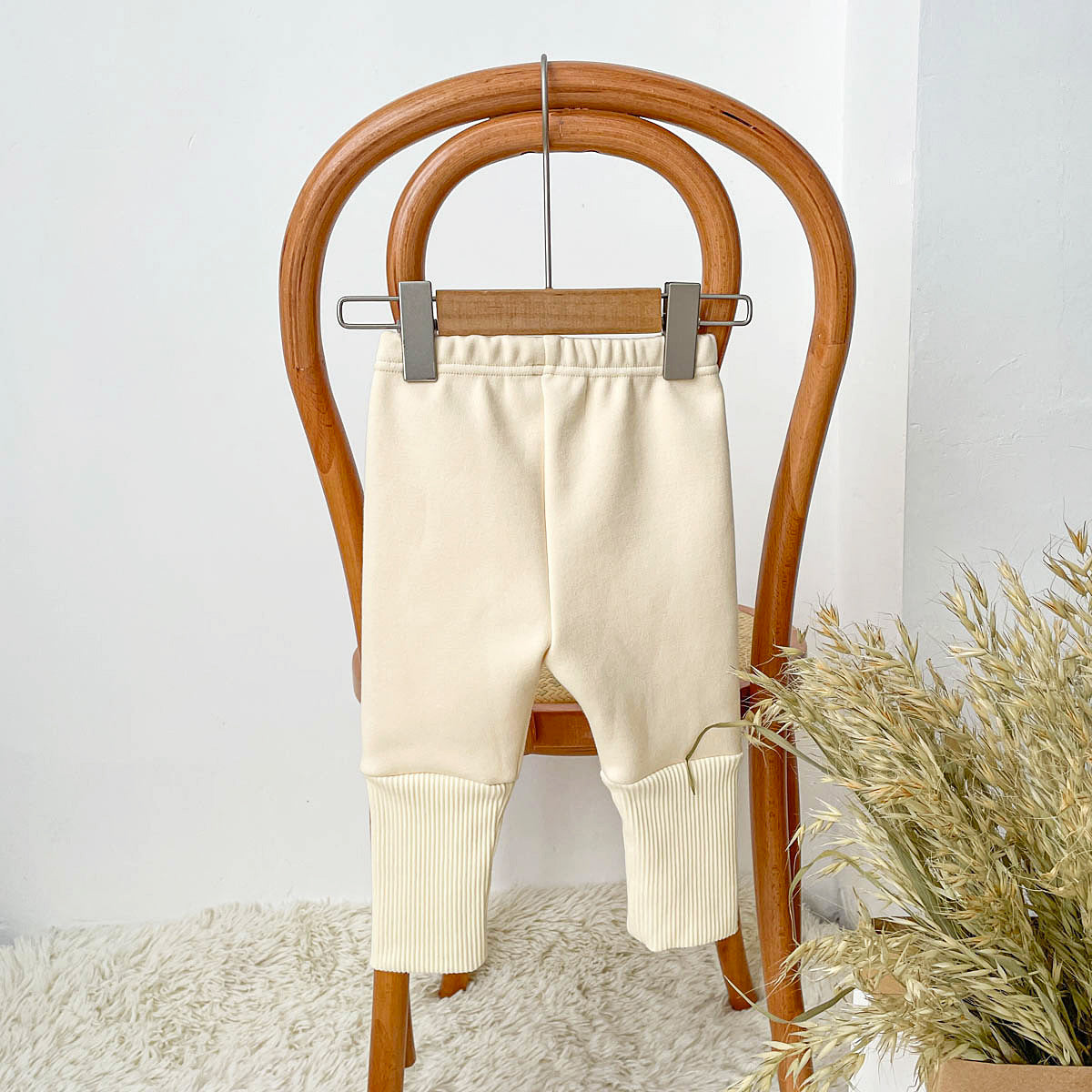 Autumn and Winter Arrival Color Patchwork Style Simple Fleece-Lined Pants for Kids, MyKids-USA®, Trousers, MyKids-USA - Size/Age - 66 (3-6M) - Color - Apricot -  -  - TR2512101721-A.