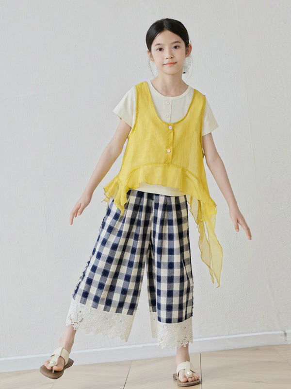 Arrival Summer Baby Kids Girls Short Sleeves Color Patchwork T-shirt and Plaid Pants, MyKids-USA®, Baby & Children's Outfits, MyKids-USA -  -  -  -  -  -  - .