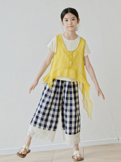 Arrival Summer Baby Kids Girls Short Sleeves Color Patchwork T-shirt and Plaid Pants, MyKids-USA®, Baby & Children's Outfits, MyKids-USA -  -  -  -  -  -  - .