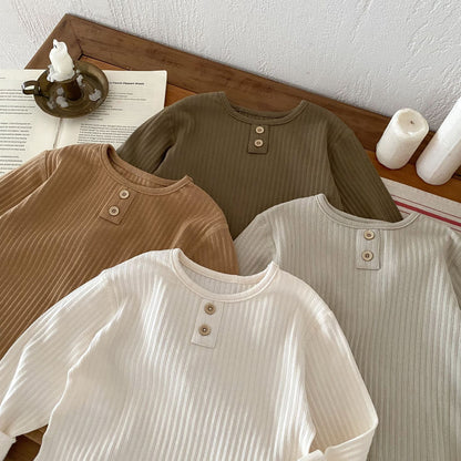 Autumn and Spring Arrival Baby Kids Unisex Long Sleeves Solid Color Casual Top, MyKids-USA®, Baby & Toddler Tops, MyKids-USA -  -  -  -  -  -  - 