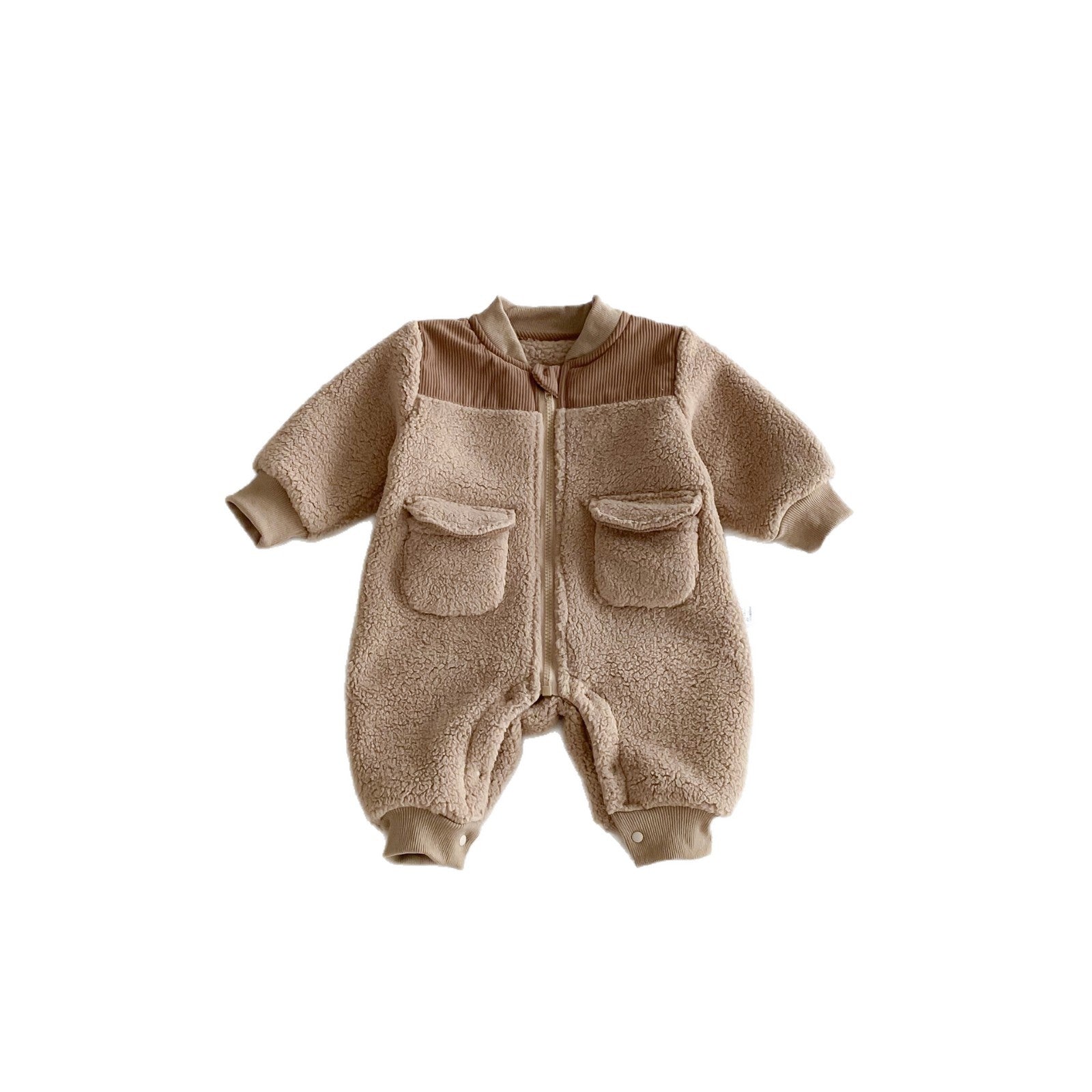 Winter Arrival Baby Unisex Long Sleeves Zip-up Fluffy Casual Rompers, MyKids-USA®, Baby One-Pieces, MyKids-USA -  -  -  -  -  -  - 