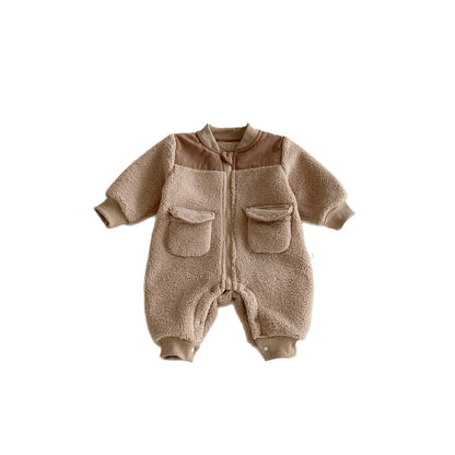 Winter Arrival Baby Unisex Long Sleeves Zip-up Fluffy Casual Rompers, MyKids-USA®, Baby One-Pieces, MyKids-USA -  -  -  -  -  -  - 
