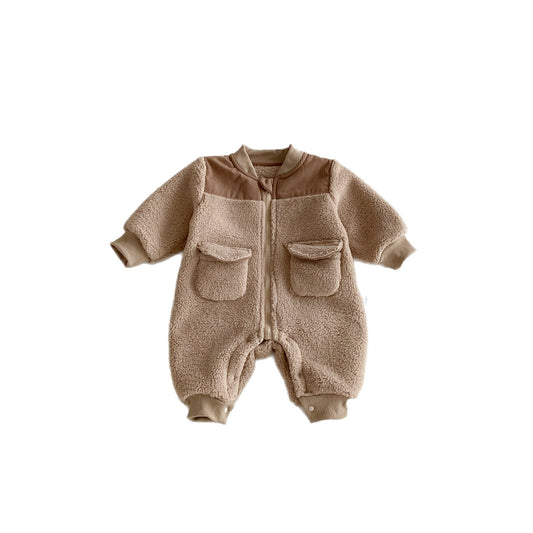 Winter Arrival Baby Unisex Long Sleeves Zip-up Fluffy Casual Rompers, MyKids-USA®, Baby One-Pieces, MyKids-USA -  -  -  -  -  -  - .