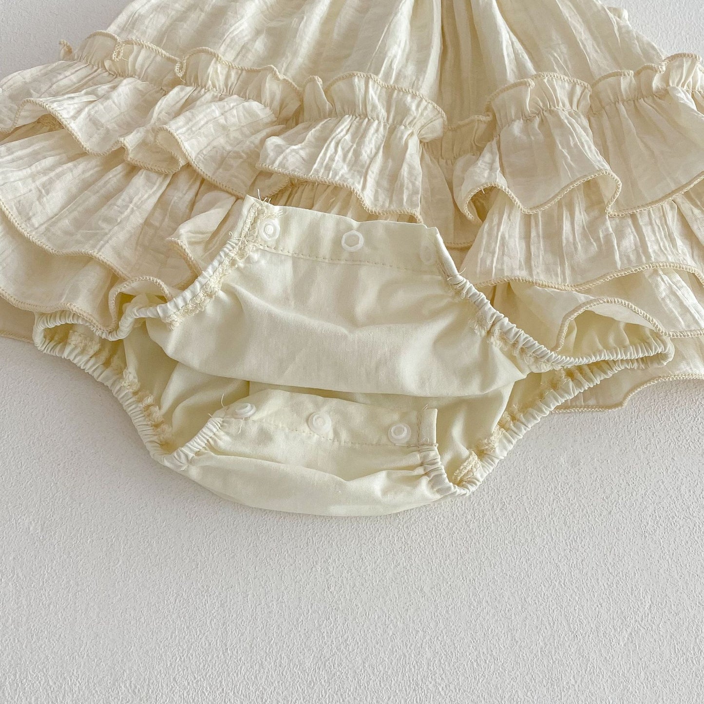 Summer Arrival Baby Girls Apricot Sleeveless Plain Dress Design Strap Onesies, MyKids-USA®, Baby One-Pieces, MyKids-USA -  -  -  -  -  -  - 