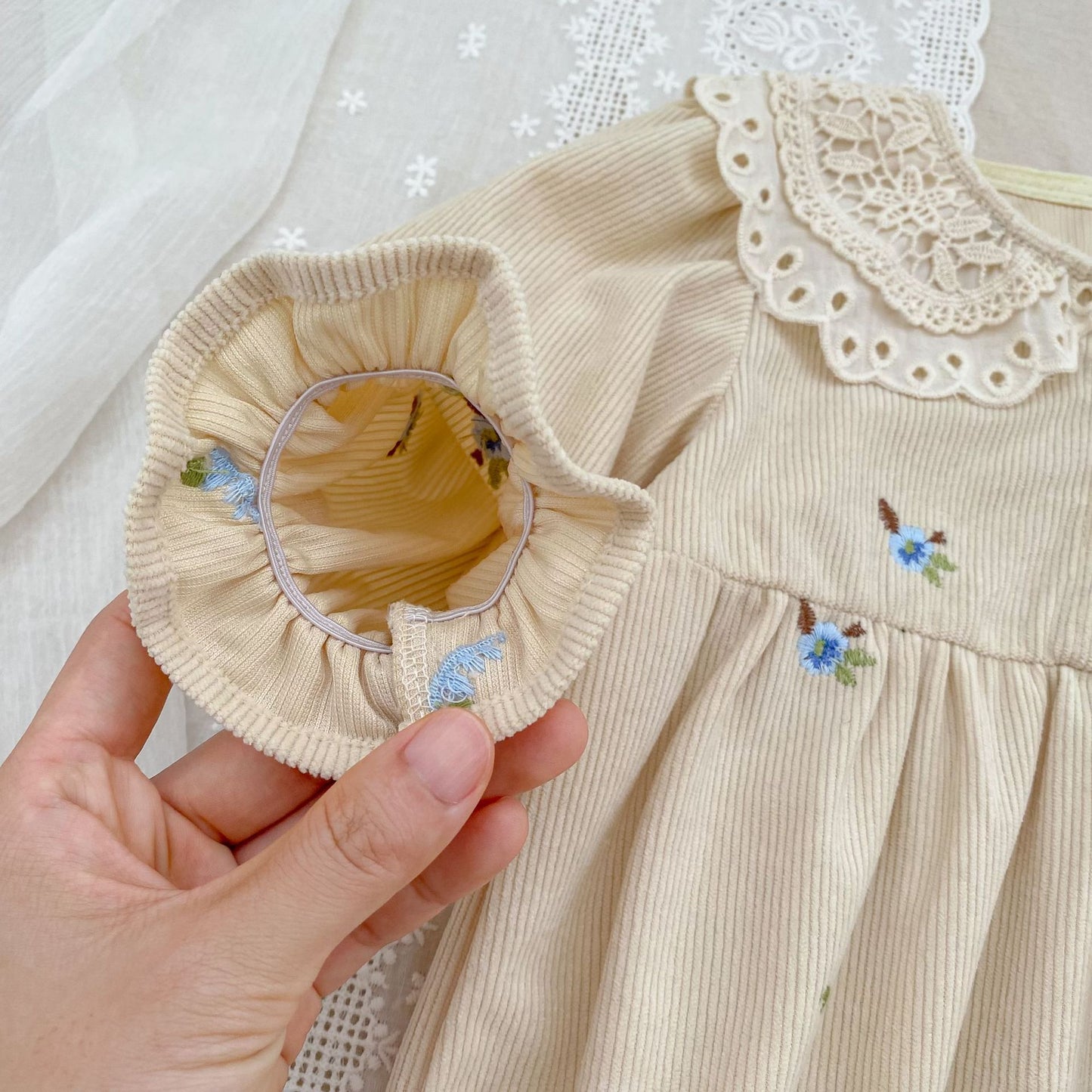 Autumn Hot Selling Baby Kids Girls Flowers Embroidered Pattern Long-sleeved Onesies and Dress – Princess Sister Matching Set, MyKids-USA®, Baby & Toddler Dresses, MyKids-USA -  -  -  -  -  -  - 