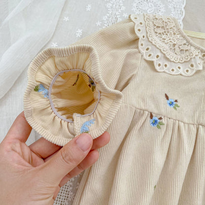 Autumn Hot Selling Baby Kids Girls Flowers Embroidered Pattern Long-sleeved Onesies and Dress – Princess Sister Matching Set, MyKids-USA®, Baby & Toddler Dresses, MyKids-USA -  -  -  -  -  -  - 