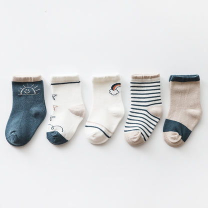 Autumn and Winter Arrival Baby Kids Boys and Girls Breathable Casual Pattern Socks 1 Lot=5-Pair Set, MyKids-USA®, Baby & Toddler Socks & Tights, MyKids-USA -  -  -  -  -  -  - 