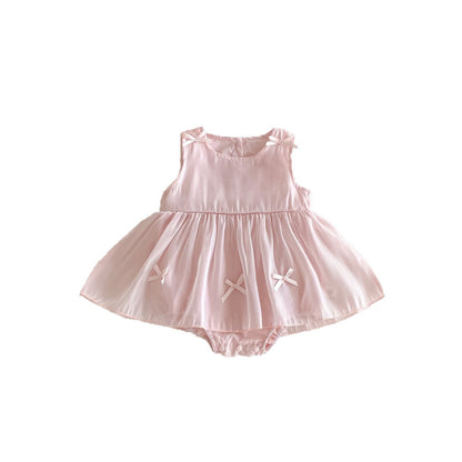 Summer Arrival Baby Girls Sleeveless Solid Color Cute Dress
