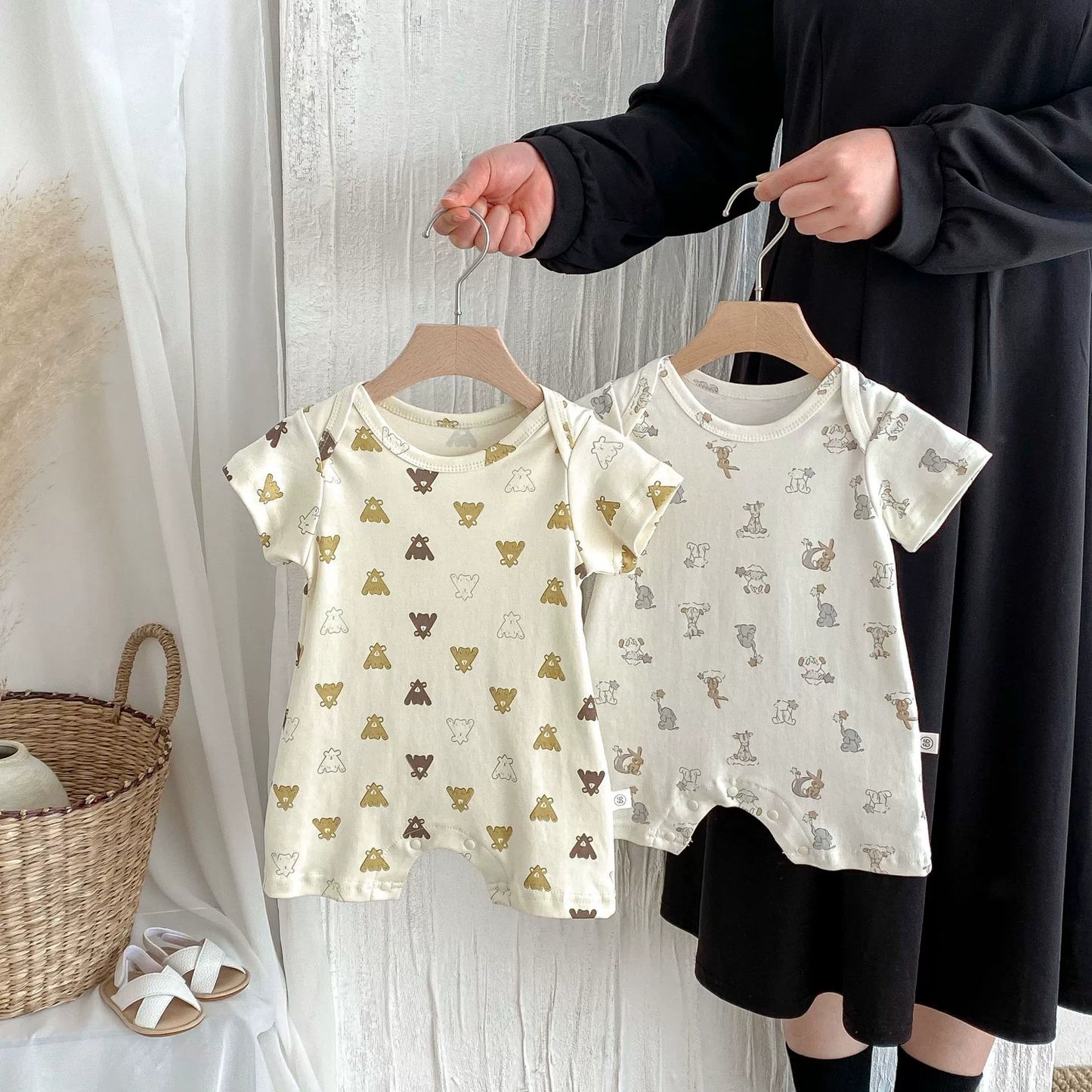 Summer Arrival Baby Unisex Animals Cartoon Pattern Short Sleeves Rompers, MyKids-USA®, Baby One-Pieces, MyKids-USA -  -  -  -  -  -  - 