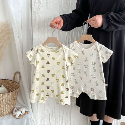 Summer Arrival Baby Unisex Animals Cartoon Pattern Short Sleeves Rompers, MyKids-USA®, Baby One-Pieces, MyKids-USA -  -  -  -  -  -  - 