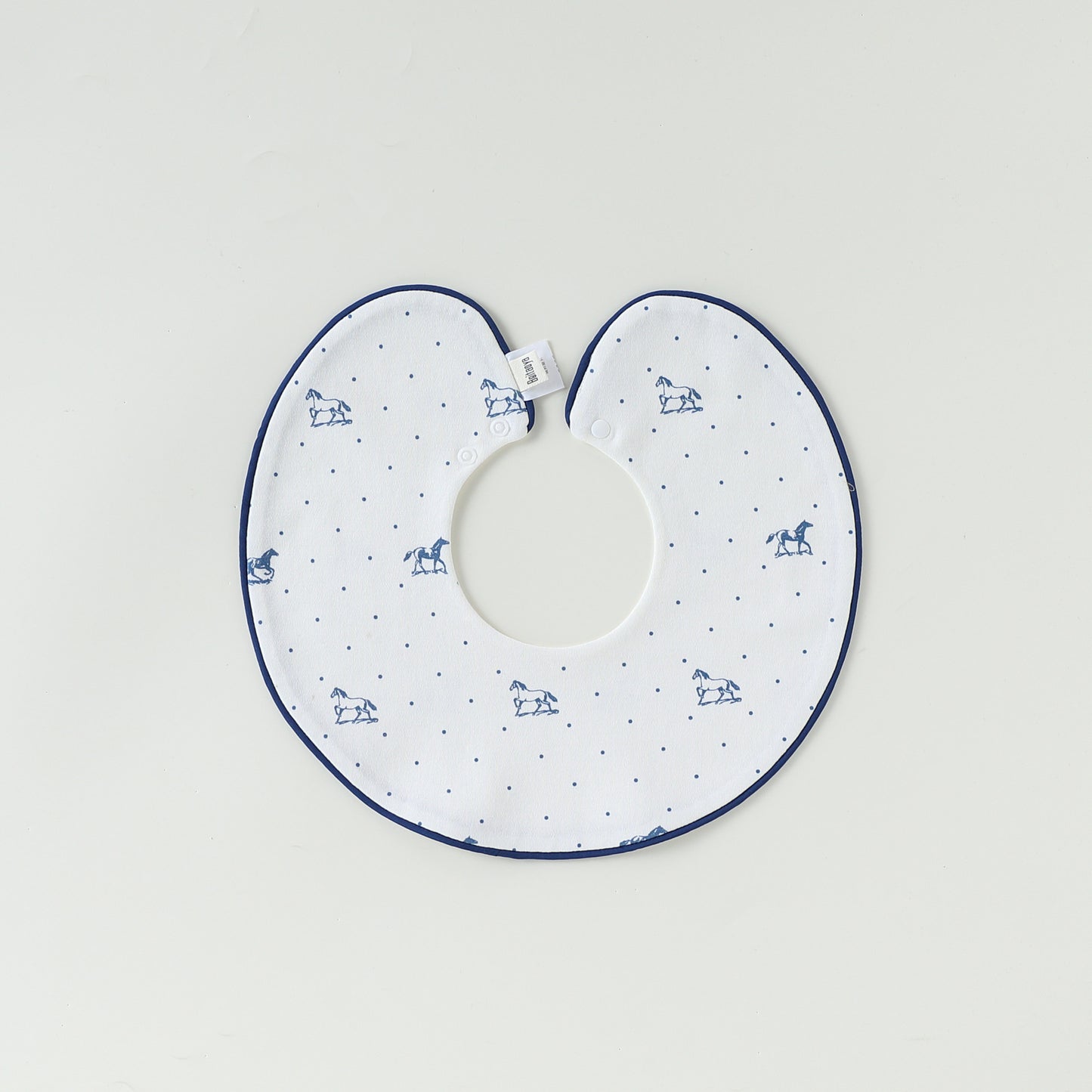 Adorable Simple Pattern Cotton Snap-on Round Shaped Bib, MyKids-USA®, Bibs, MyKids-USA - Size/Age - M (1-3Y) - Color - Navy Blue (Dark Blue) -  -  - TR2601301815-D.