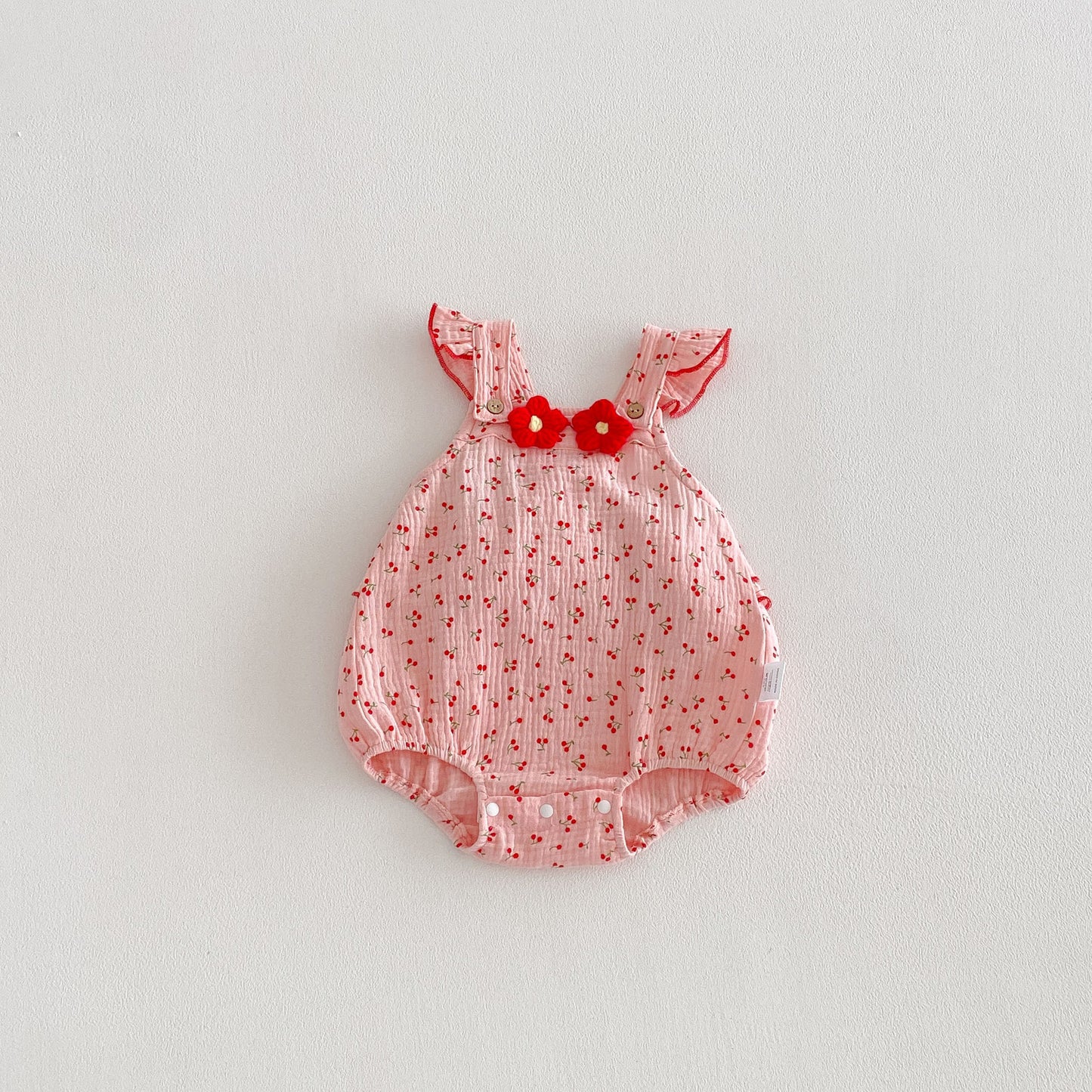 Design Summer Baby Kids Girls Sleeveless Flowers and Fruits Pattern Strap Bodysuit, MyKids-USA®, Bodysuits, MyKids-USA - Size/Age - 66 (3-6M) - Color - Pink -  -  - TR2603312318-A.