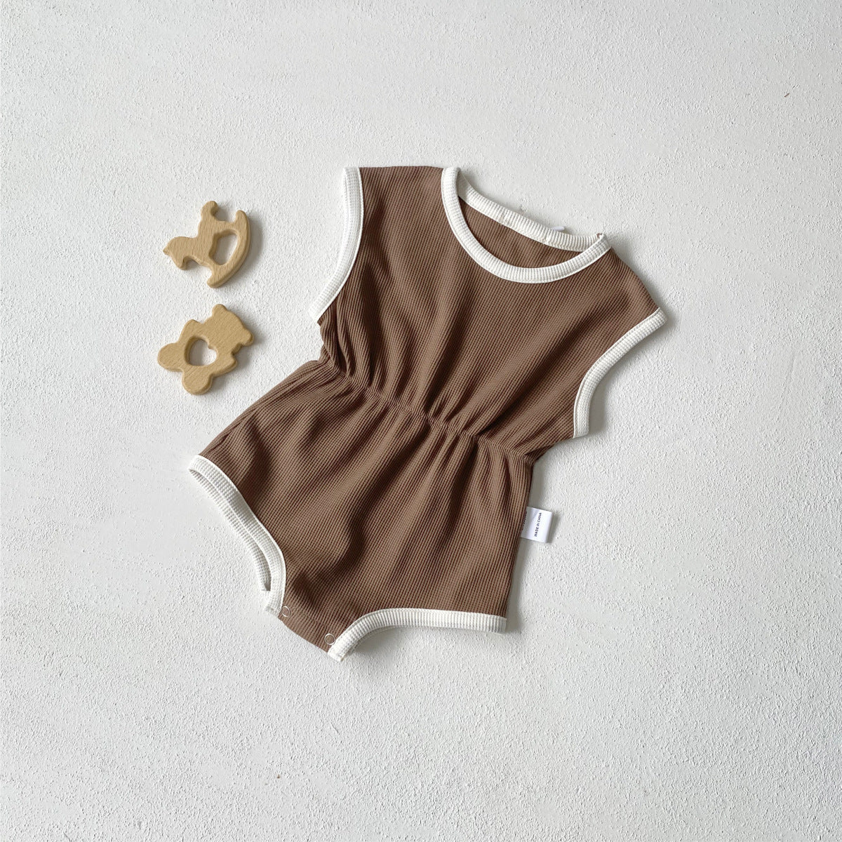 Hot Selling Summer Baby Kids Sleeveless Color Patchwork Bodysuit