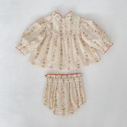Spring Baby Kids Floral Pattern Long Sleeves Top Dress and Bloomers Clothing Set for Girls, MyKids-USA®, Baby & Toddler Outfits, MyKids-USA -  -  -  -  -  -  - .