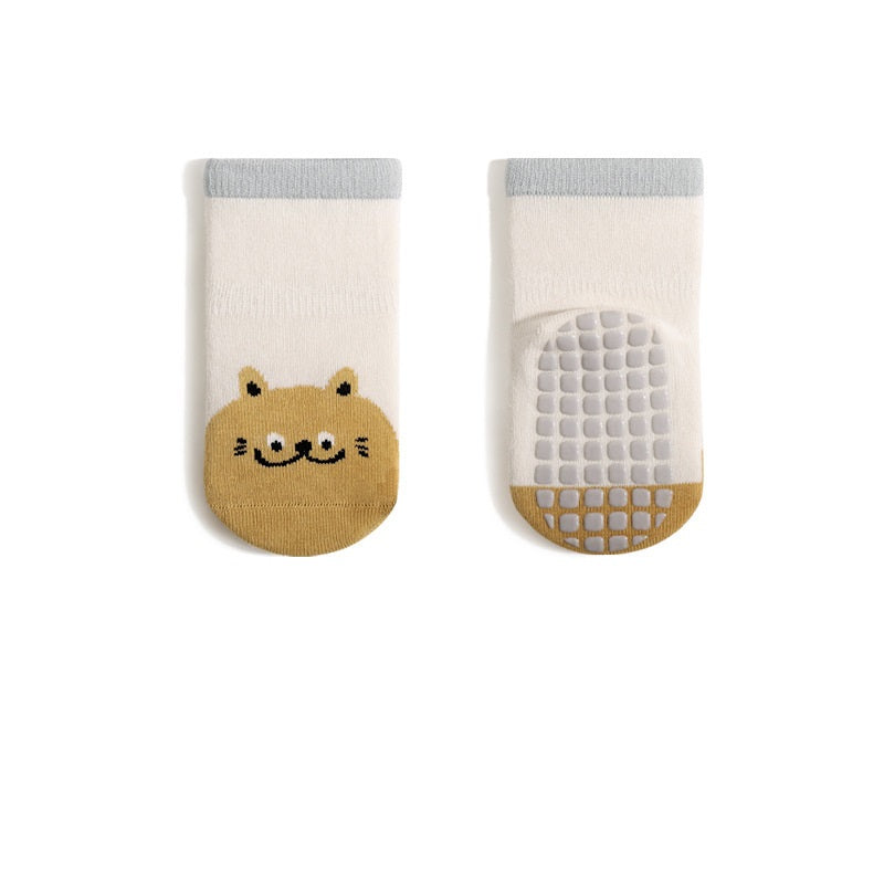 Baby Unisex Breathable Thermal Cartoon Patchwork Socks Non-Slip