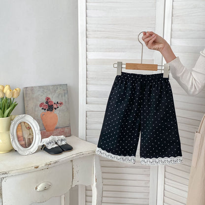 Arrival Baby Kids Girls Dots Pattern Lace Trim Pants, MyKids-USA®, Trousers, MyKids-USA -  -  -  -  -  -  - .