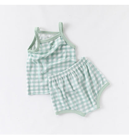 Design Summer Baby Kids Girls Sleeveless Plaid Vest with Shorts Set, MyKids-USA®, Baby & Children's Outfits, MyKids-USA -  -  -  -  -  -  - .