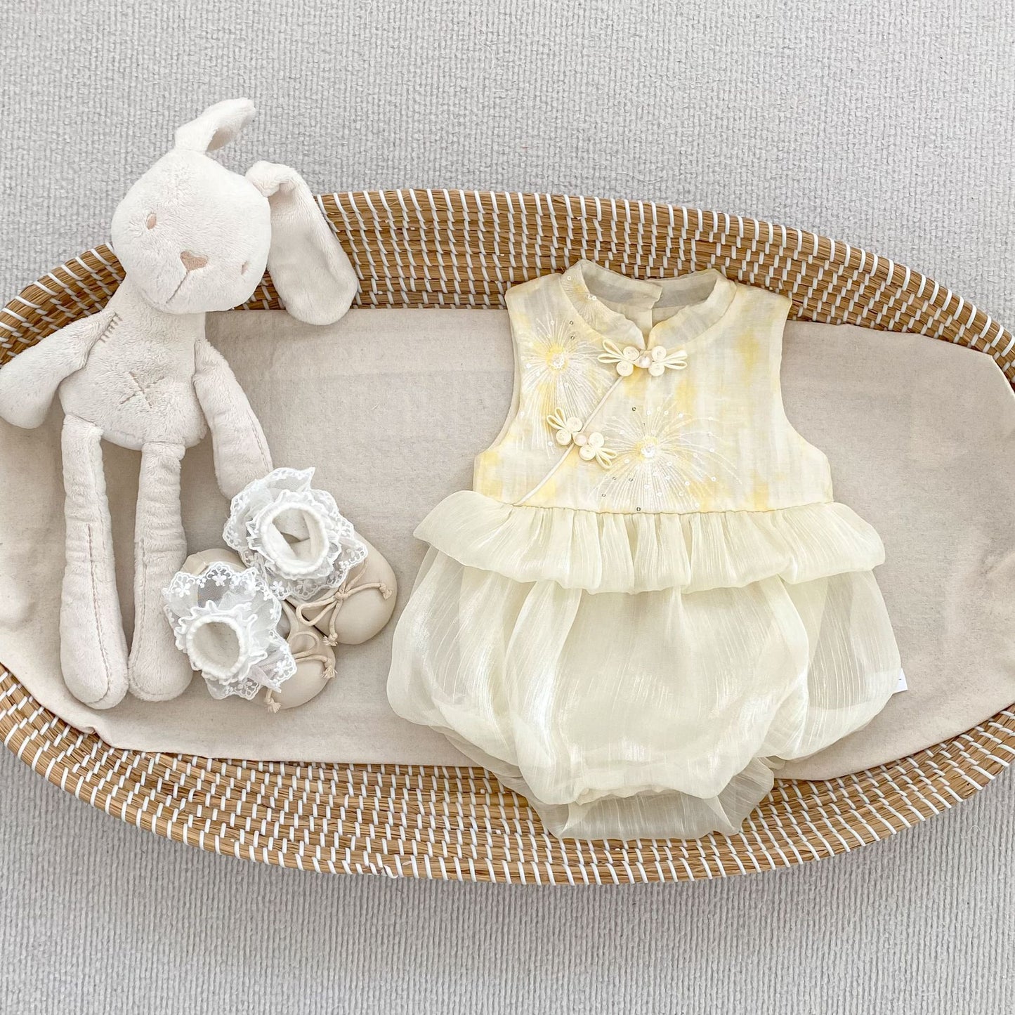 Summer Arrival Baby Girls Sleeveless Embroidery Pattern Bodysuit, MyKids-USA®, Baby & Children's One-Pieces, MyKids-USA - Size/Age - 66 (3-6M) - Color - Apricot -  -  - TR2605192356-A.