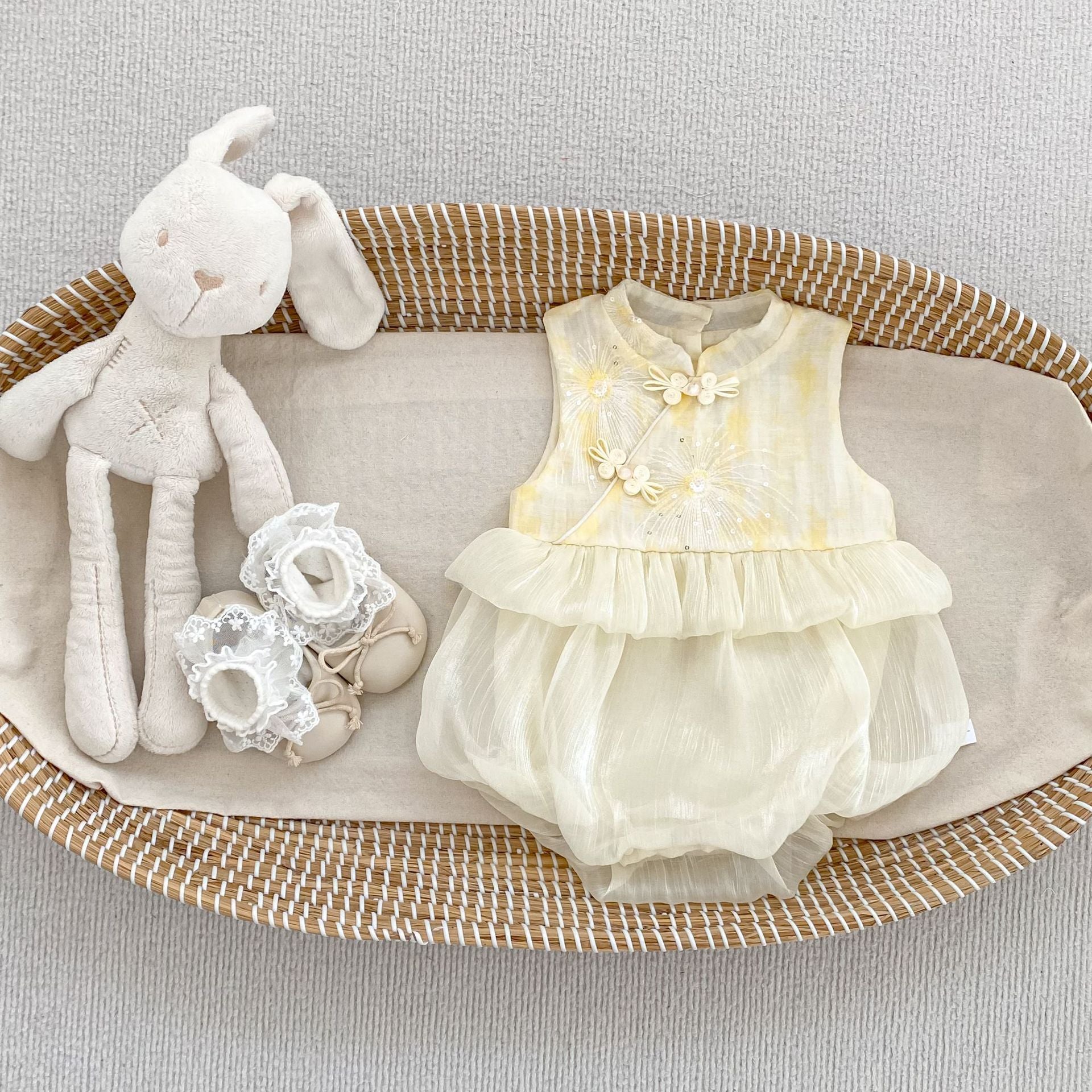 Summer Arrival Baby Girls Sleeveless Embroidery Pattern Bodysuit, MyKids-USA®, Baby & Children's One-Pieces, MyKids-USA - Size/Age - 66 (3-6M) - Color - Apricot -  -  - TR2605192356-A.