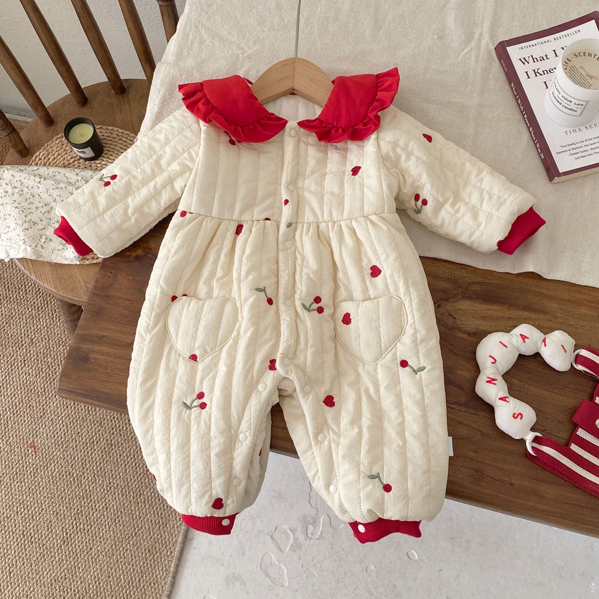 Winter Arrival Baby Girls Flowers and Hearts Pattern Warm Padded Thick Romper, MyKids-USA®, Baby & Toddler Outfits, MyKids-USA -  -  -  -  -  -  - 