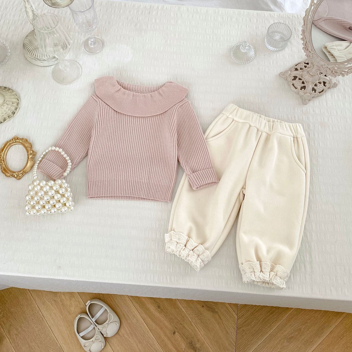 Autumn Hot Selling Baby Girls Long Sleeves Simple Plain Knitted Top and Thick Trousers, MyKids-USA®, Baby & Toddler Outfits, MyKids-USA -  -  -  -  -  -  - 