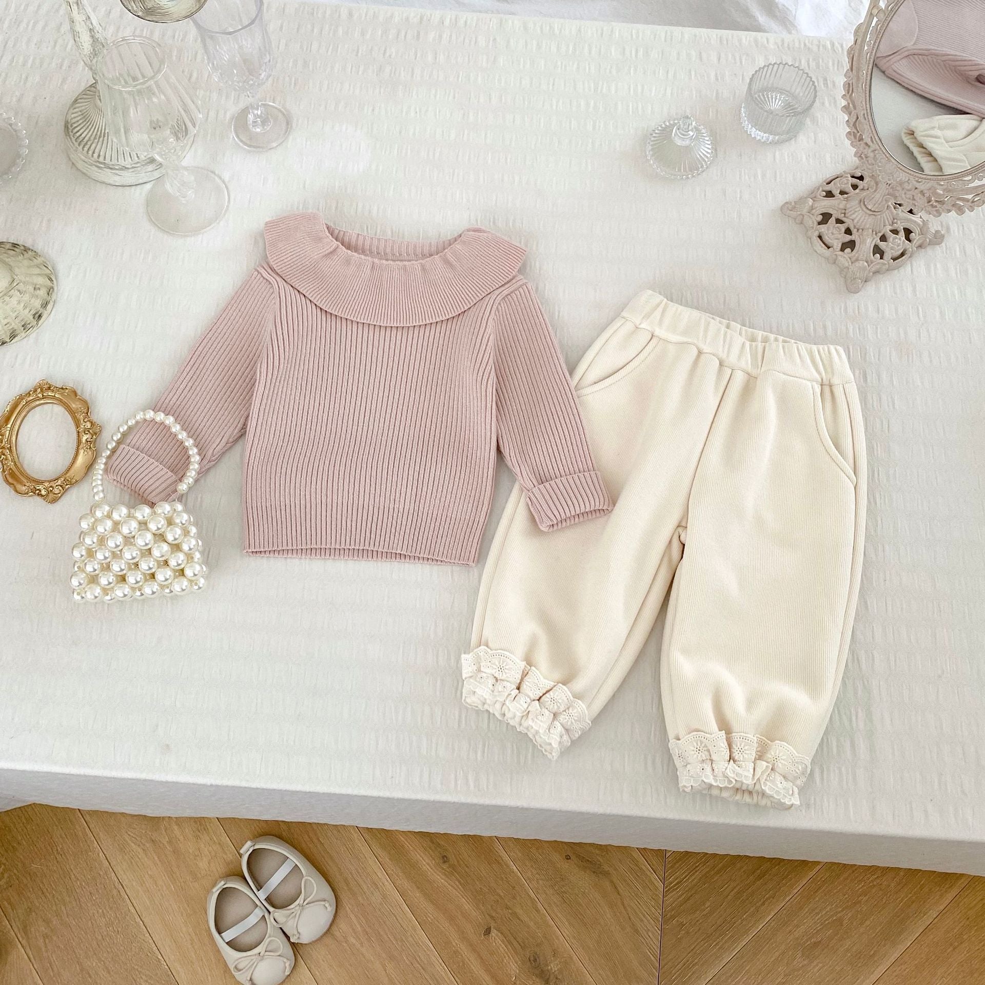 Autumn Hot Selling Baby Girls Long Sleeves Simple Plain Knitted Top and Thick Trousers, MyKids-USA®, Baby & Toddler Outfits, MyKids-USA -  -  -  -  -  -  - 