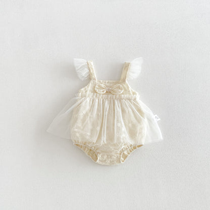 Design Summer Baby Kids Girls Sleeveless Flowers Pattern Strap Plain Bodysuit, MyKids-USA®, Bodysuits, MyKids-USA - Size/Age - 66 (3-6M) - Color - Apricot -  -  - TR2604142343-A.