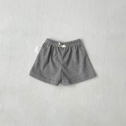 Summer Arrival Baby Kids Casual Style Solid Color Waffle Grid Shorts