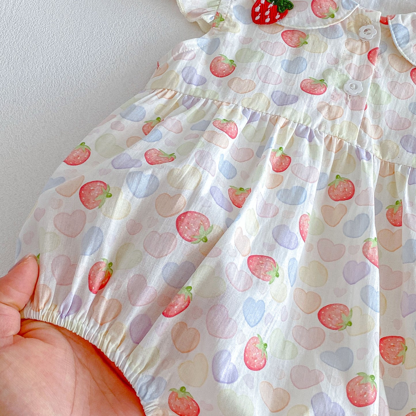 Design Summer Baby Kids Girls Fly Sleeves Fruits Pattern Bodysuit
