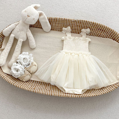 Summer Arrival Baby Girls Cute Solid Color Pleated Sleeveless Dress Design Strap Onesies, MyKids-USA®, Baby One-Pieces, MyKids-USA - Size/Age - 66 (3-6M) - Color - Beige -  -  - TR2504301708-A