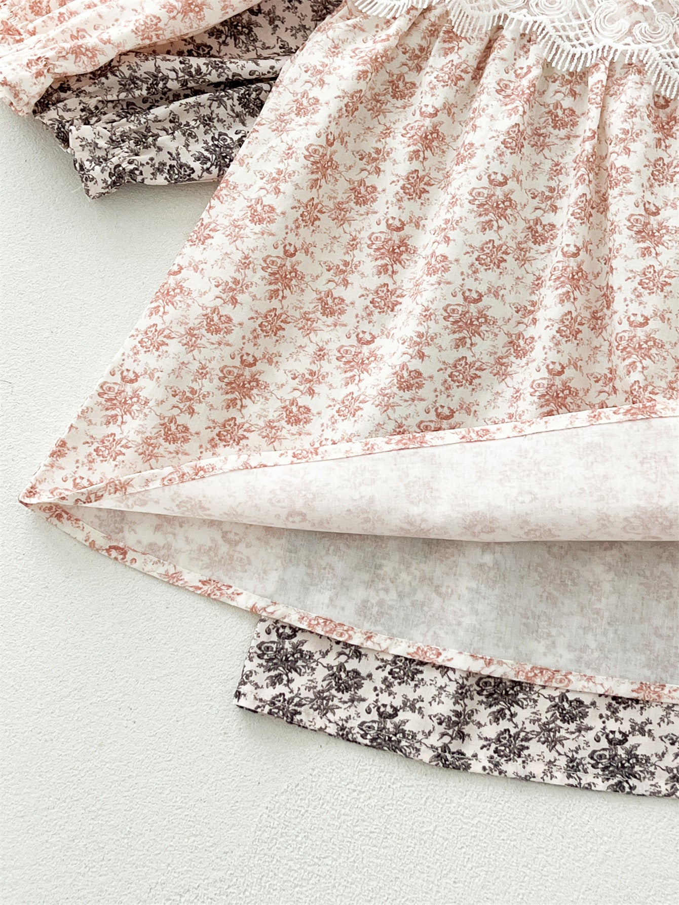 Spring and Autumn Floral Printed and Embroidered Long-sleeved Dress with Lace Collar for Stylish Girls, MyKids-USA®, Baby & Toddler Dresses, MyKids-USA -  -  -  -  -  -  - 