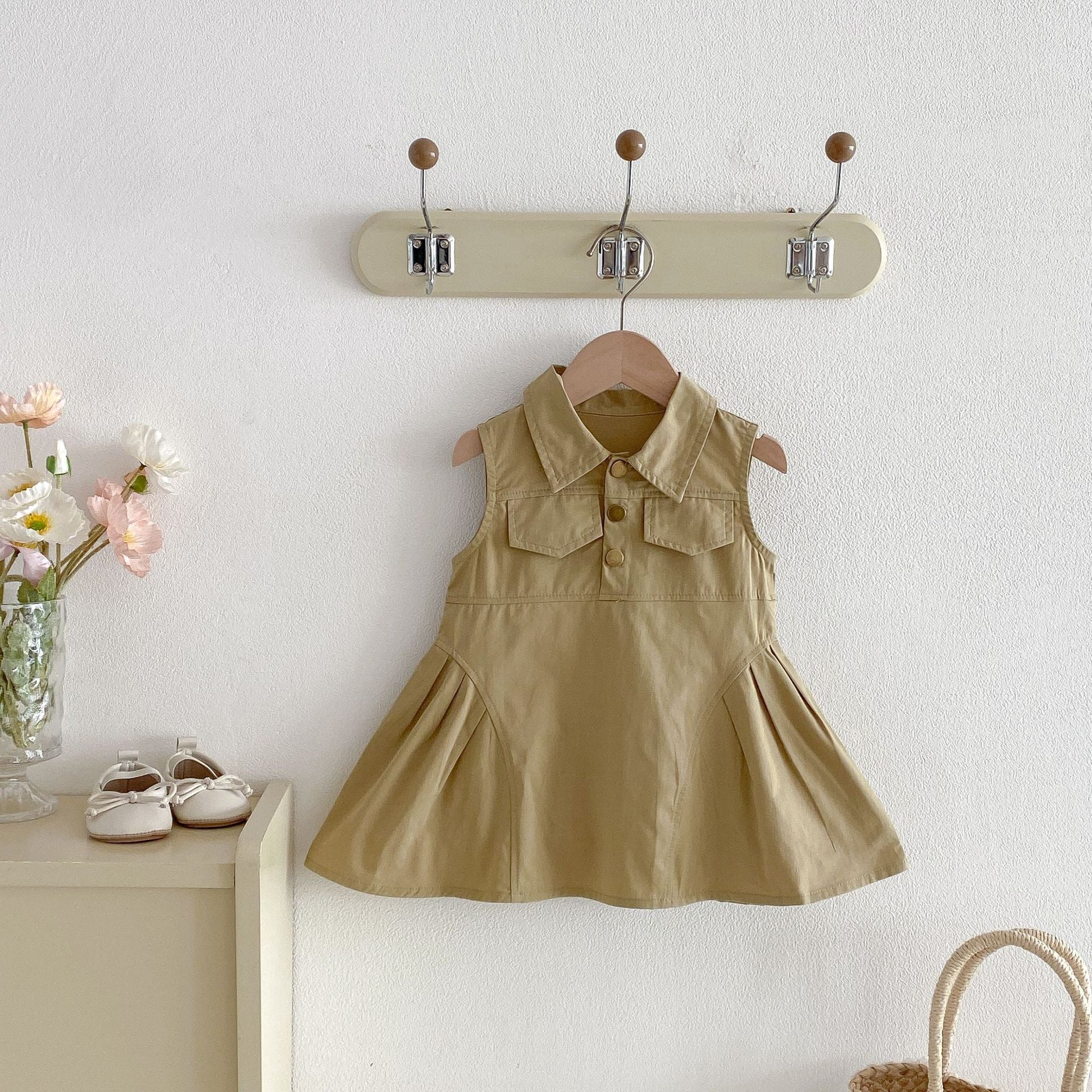 Summer Arrival Solid Color Sleeveless Turn-down Collar Dress for Stylish Girls, MyKids-USA®, Baby & Toddler Dresses, MyKids-USA -  -  -  -  -  -  - .