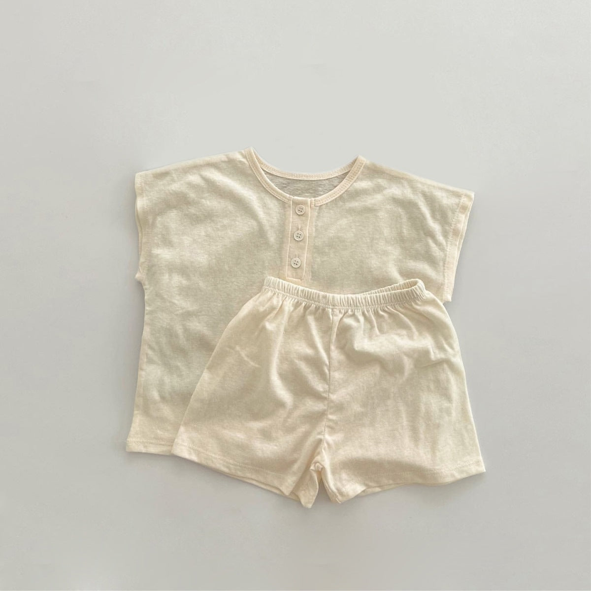 MyKids-USA® Arrival Summer Baby Kids Short Sleeves Plain T-shirt and Shorts Clothing Set