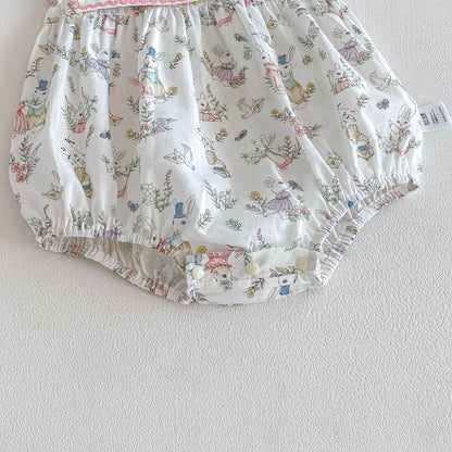Design Summer Baby Kids Girls Sleeveless Rabbits and Floral Pattern Bodysuit, MyKids-USA®, Bodysuits, MyKids-USA -  -  -  -  -  -  - .