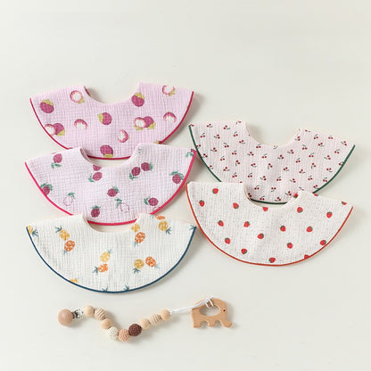 Adorable Fruits Printed Pattern Snap-on Round Shaped Bib, MyKids-USA®, Bibs, MyKids-USA -  -  -  -  -  -  - .