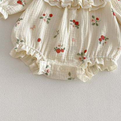 MyKids-USA® Autumn Arrival Baby Girls Long Sleeves Fruits Pattern Bodysuit