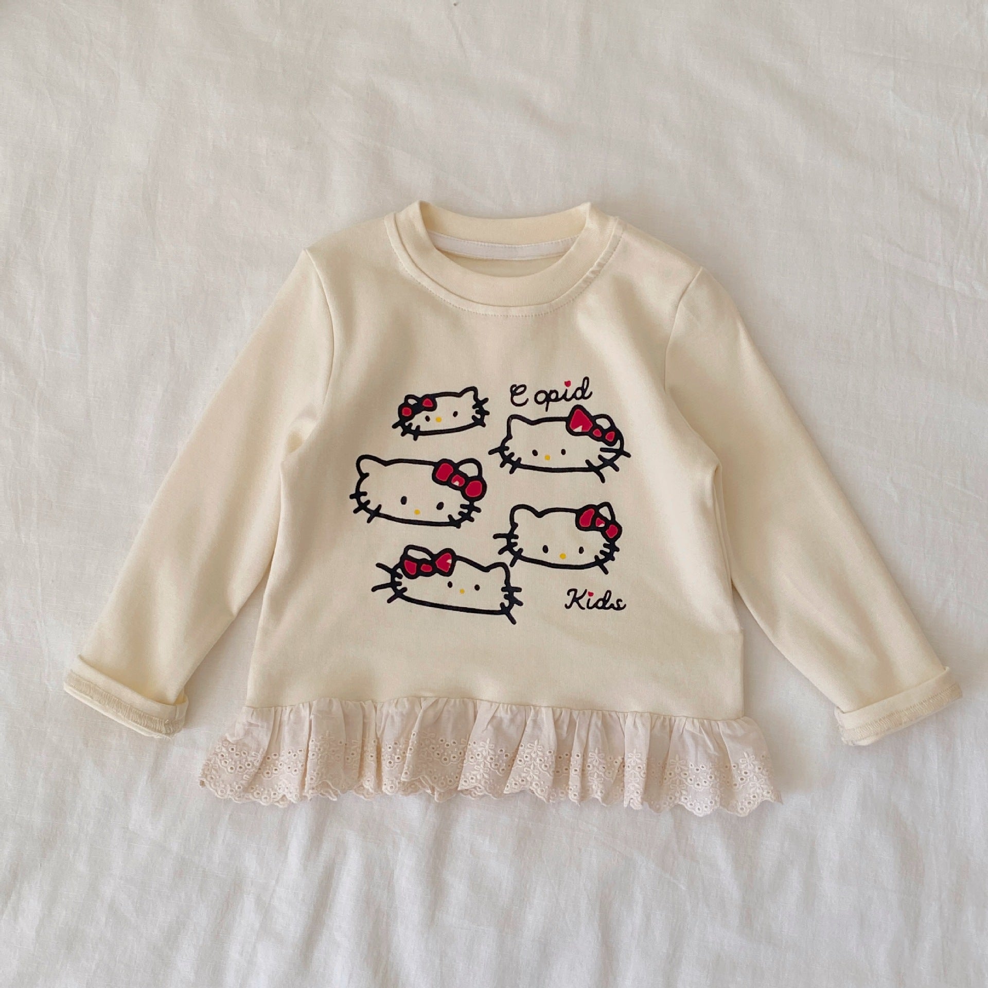 Arrival Spring Baby Kids Girls Cartoon and Letters Pattern Top, MyKids-USA®, Baby & Toddler Tops, MyKids-USA - Size/Age - 90 (12-24M) - Color - Beige -  -  - TR2603162210-A.