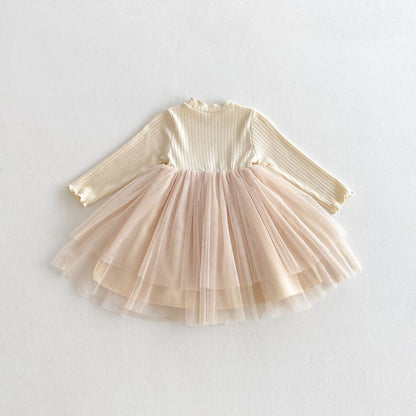 Spring and Autumn Hot Selling Baby Kids Girls Princess Long Sleeves Tulle Patchwork Dress, MyKids-USA®, Baby & Toddler Dresses, MyKids-USA -  -  -  -  -  -  - 