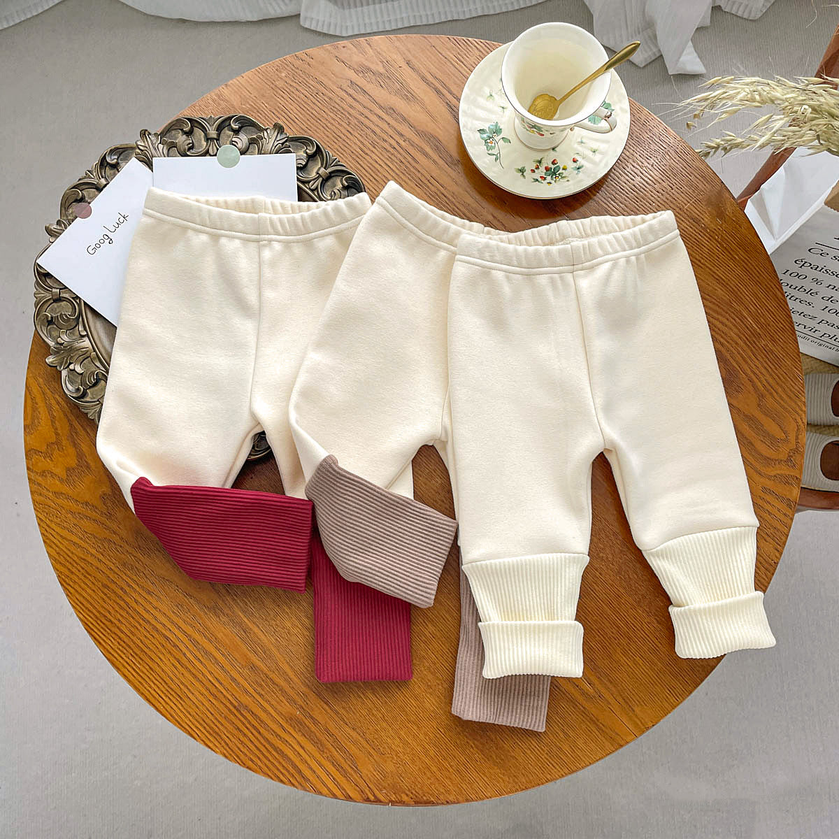 Autumn and Winter Arrival Color Patchwork Style Simple Fleece-Lined Pants for Kids, MyKids-USA®, Trousers, MyKids-USA -  -  -  -  -  -  - .