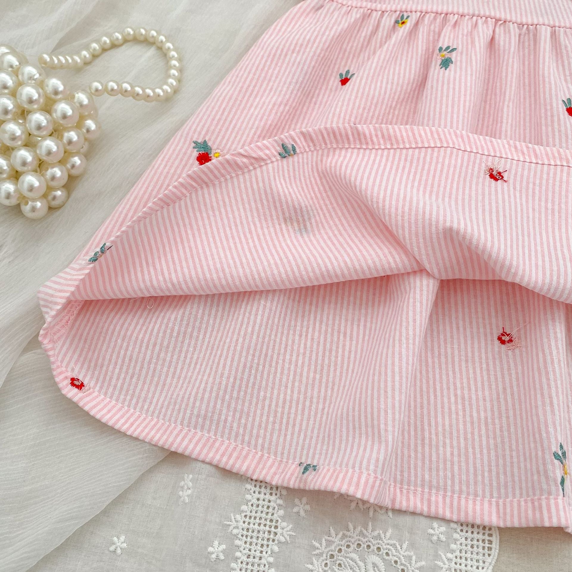 Summer Girls Flowers Pattern Embroidered Short Sleeves Onesies and Dress – Princess Sister Matching Set, MyKids-USA®, Baby & Children's One-Pieces, MyKids-USA -  -  -  -  -  -  - .