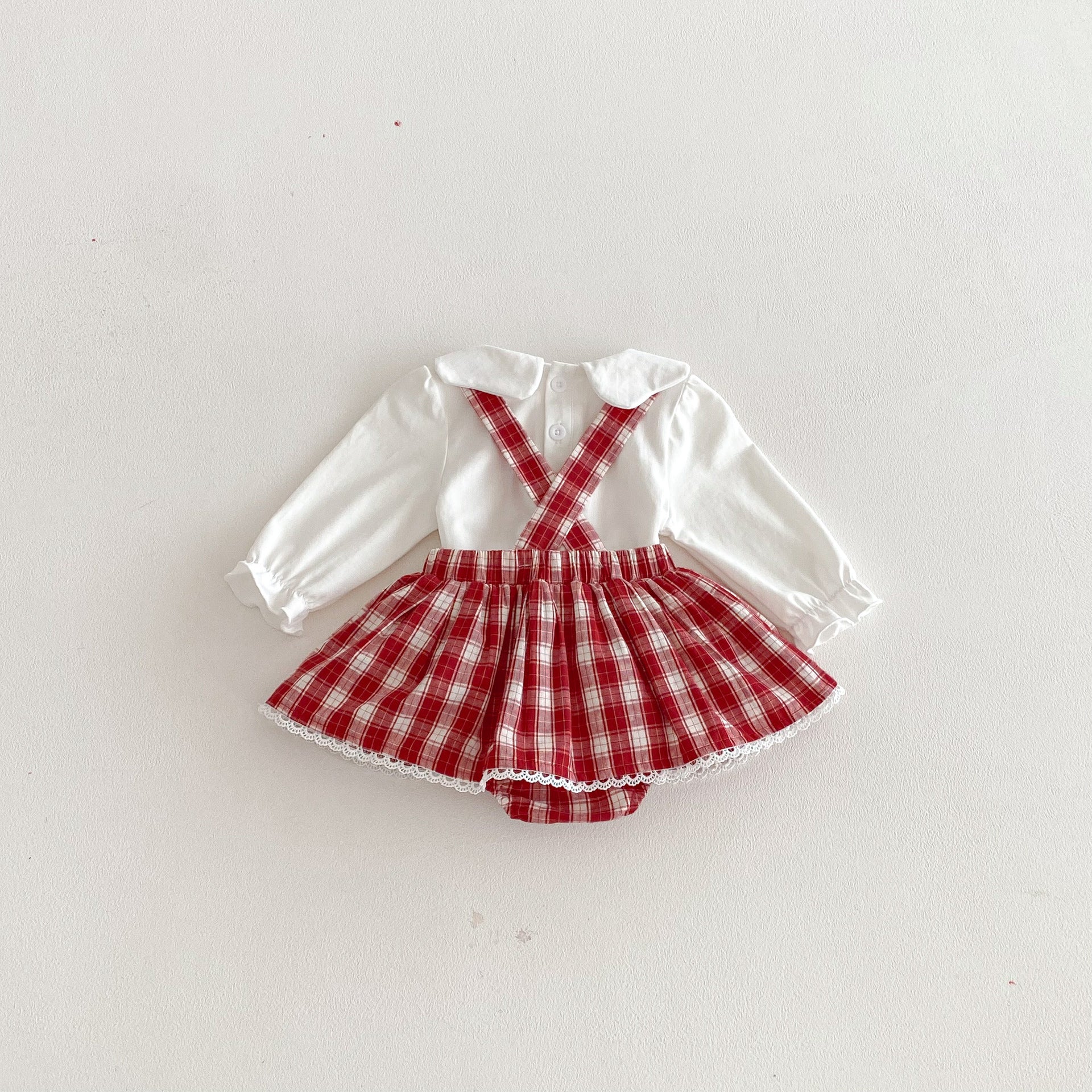 Spring and Autumn Baby Kids Girls Long Sleeves Cartoon Pattern Top and Plaid Sleeveless Onesies Clothing Set, MyKids-USA®, Baby & Toddler Outfits, MyKids-USA -  -  -  -  -  -  - .