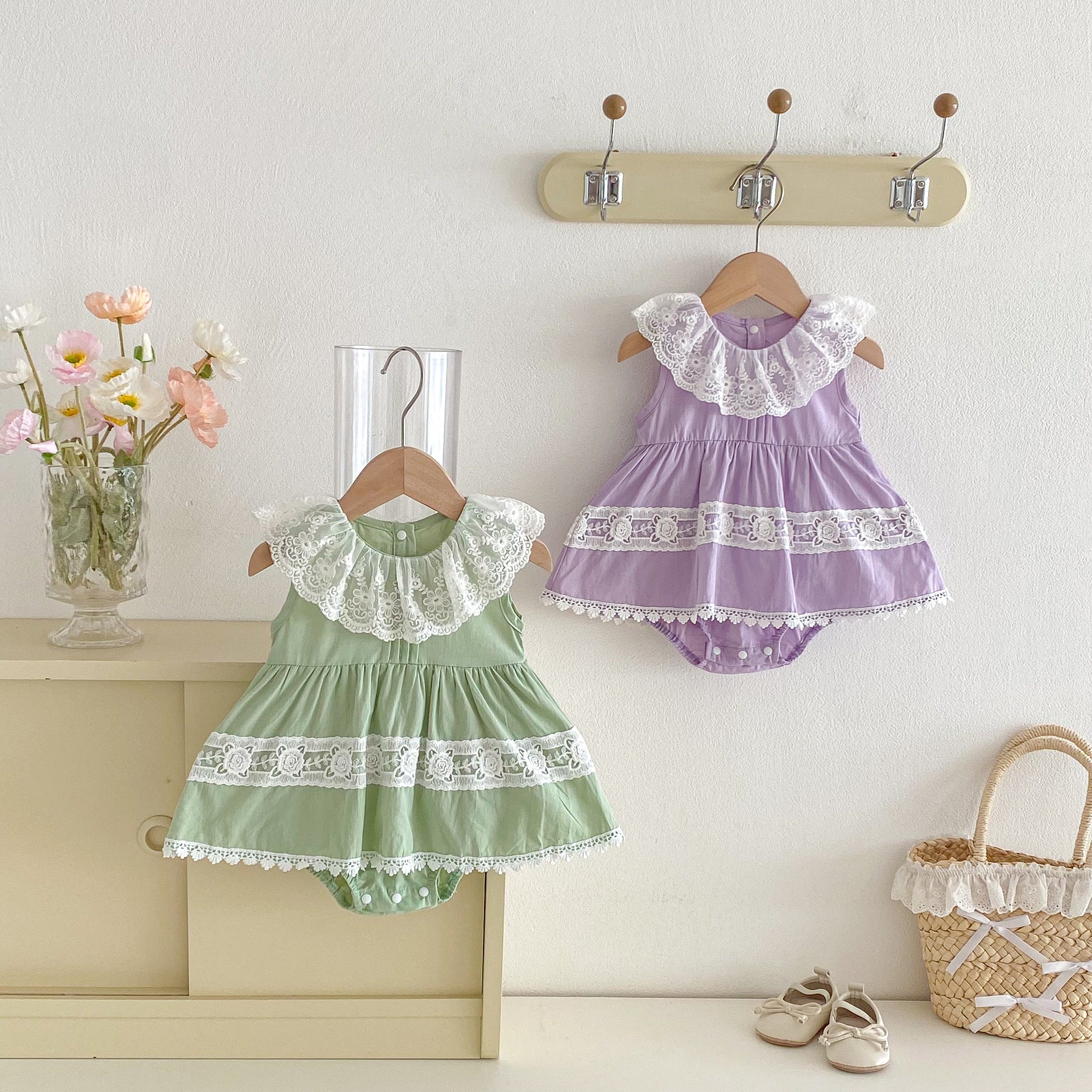 Summer Arrival Baby Girls Sleeveless Flowers Embroidered Pattern Bodysuit Dress, MyKids-USA®, Baby & Toddler Dresses, MyKids-USA -  -  -  -  -  -  - .